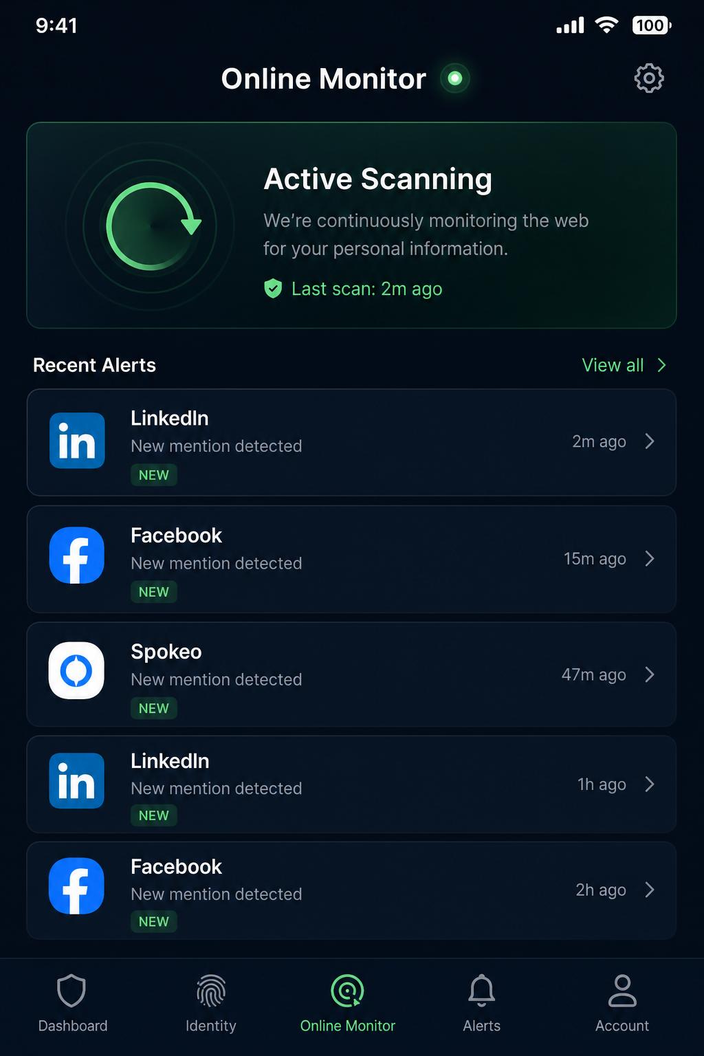 Online Monitor — Antibridge mobile app